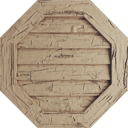 Timberthane Hand Hewn Octagonal Faux Wood Non-Functional Gable Vent, Primed Tan, 30W X 30H